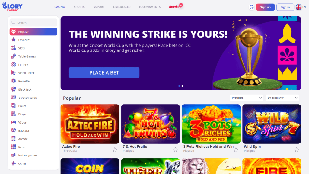 Glory Casino Games